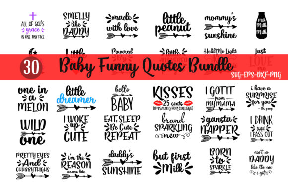 Baby Funny Quotes Graphics for Crafts