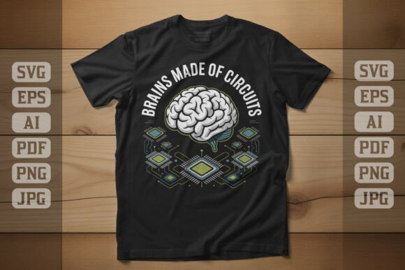 Brains Made of Circuits AI Design Graphics for Tech-Driven Content