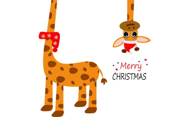 Cute Christmas Giraffe Svg