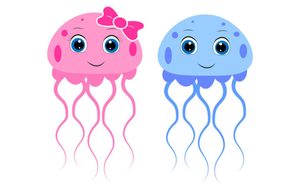 Cute Jellyfish Graphics for Crafts and Design